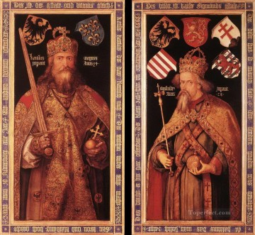 Emperador Carlomagno y Emperador Segismundo Alberto Durero Pinturas al óleo